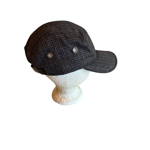Vintage Style Original Adjustable Polyester Cap In Gray & Black Checkered - Picture 3 of 6